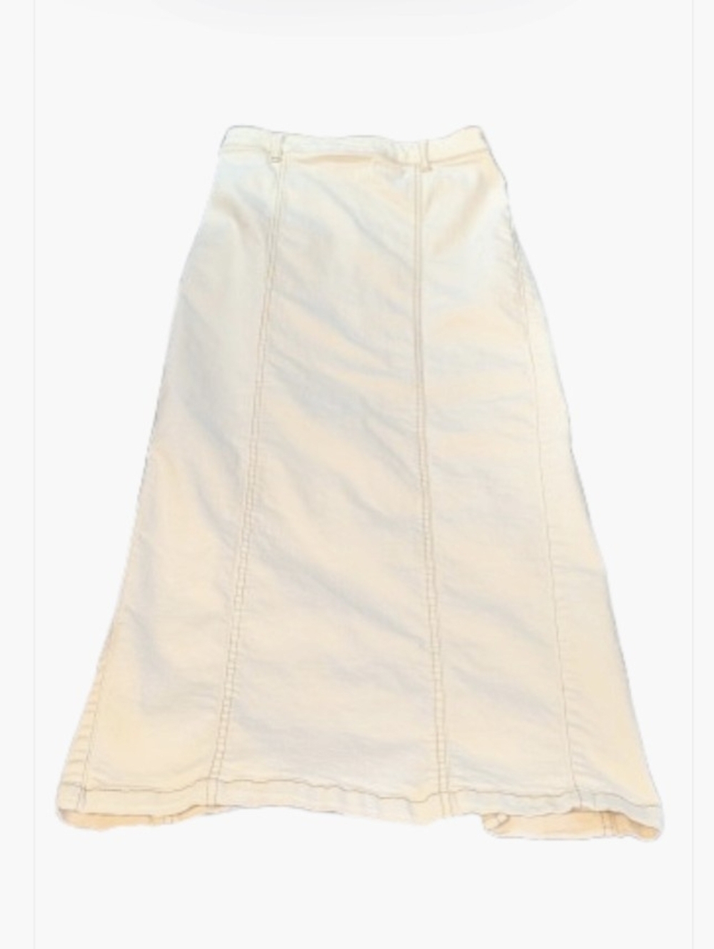 Belle Vere Beige Cream Stretch Denim Maxi Pencil Skirt S Indie Western #8200